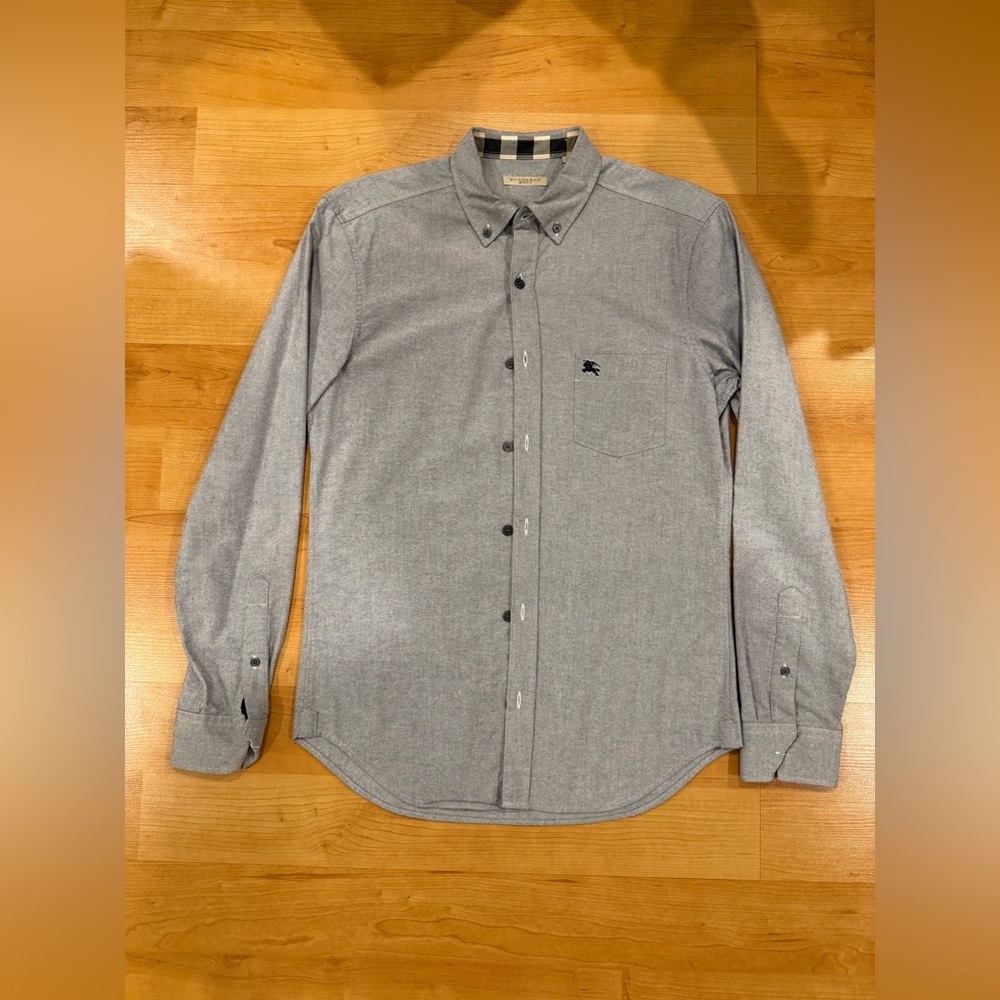 Burberry Gray Casual Button-Down Shirt